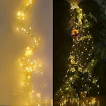 guirlande lumineuse solaire 300 led jaune doré extérieur festif autoinstallation étanche