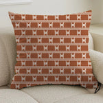 taies d'oreiller carrées modernes motif géométrique chevaux marron blanc opaques 45x45cm polyester