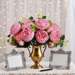 bouquet fleurs artificielles soie décoration maison mariage anniversaire fêtes extérieur roses pivoines classique