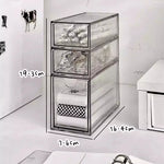 boîtes rangement acrylique transparentes empilables stationnerie cosmétiques maquillage moderne minimaliste respectueux environnement