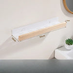 étagère murale bois blanc moderne adhésive salle bain rangement minimaliste 50cm 30cm 40cm