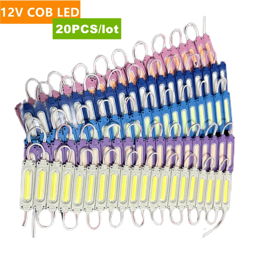 ampoules led cob bleu violet vert jaune rouge modernes compactes 12v certifiées ip65 20pcs