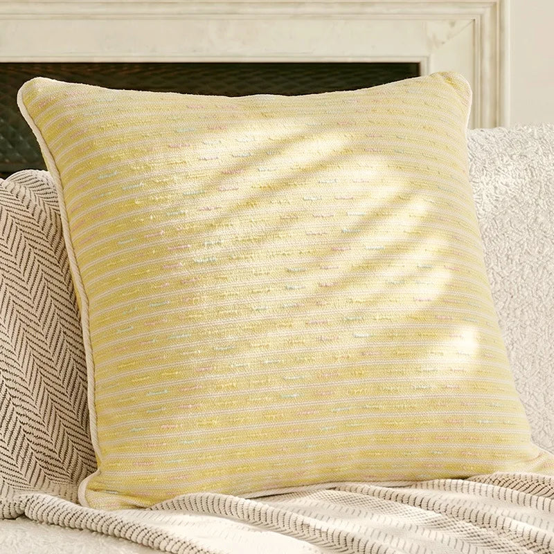 housse coussin fleurs jaunes polyester nordic moderne décoration canapé maison voiture 45x45cm 30x50cm
