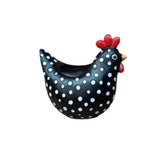 pots fleurs forme poule motifs pois noirs succulentes géraniums lavande rustiqueextérieur jardin