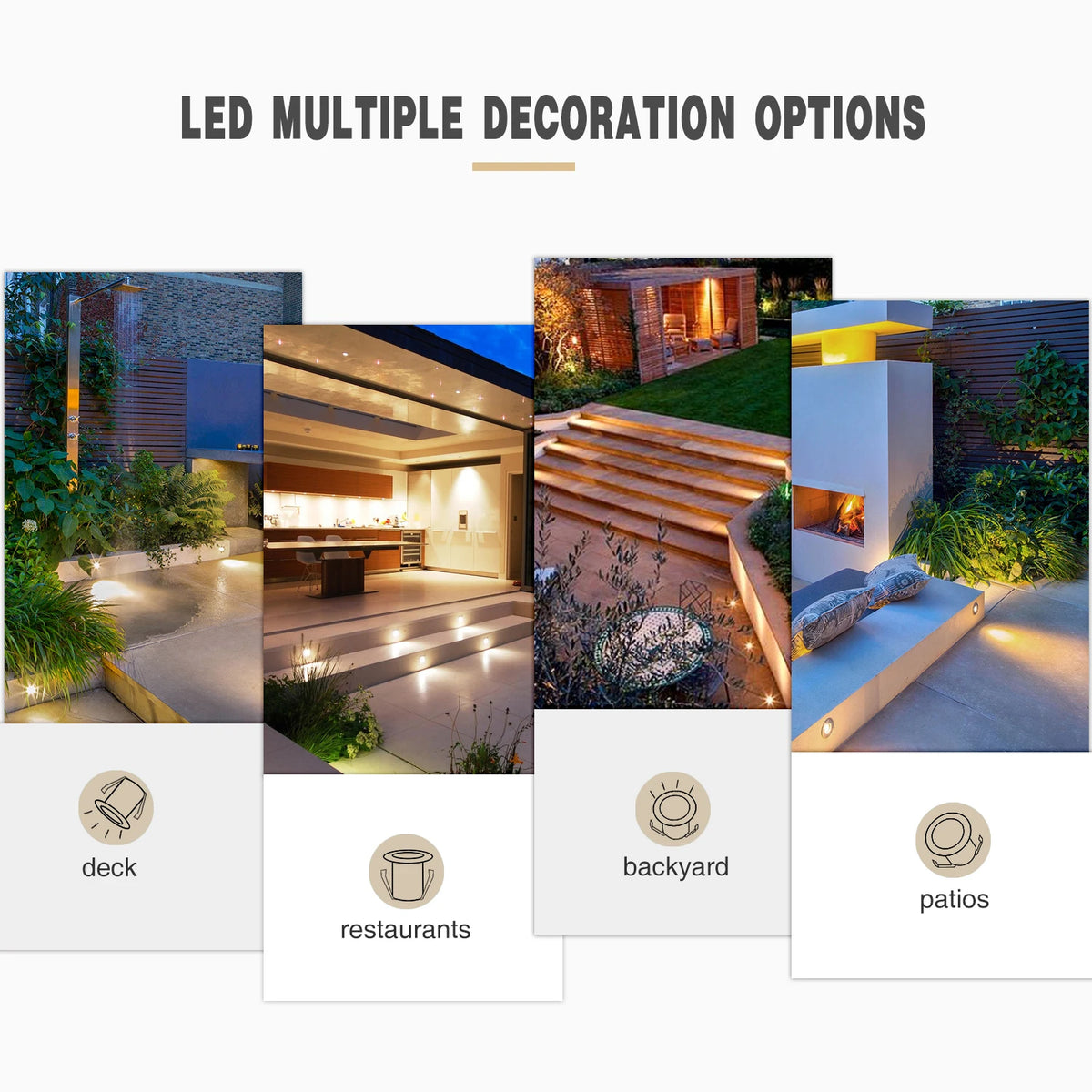 lampe led escalier acier inoxydable ip67 argent blanc moderne clips câble adaptateur