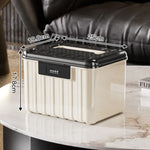 boîte rangement bijoux serrure combinaison moderne beige rayures poignée storage boxABS