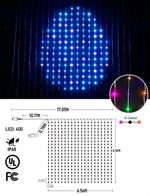 rideau lumineux led multicolore motifs decoratifs moderne arbre noel chateau télécommande