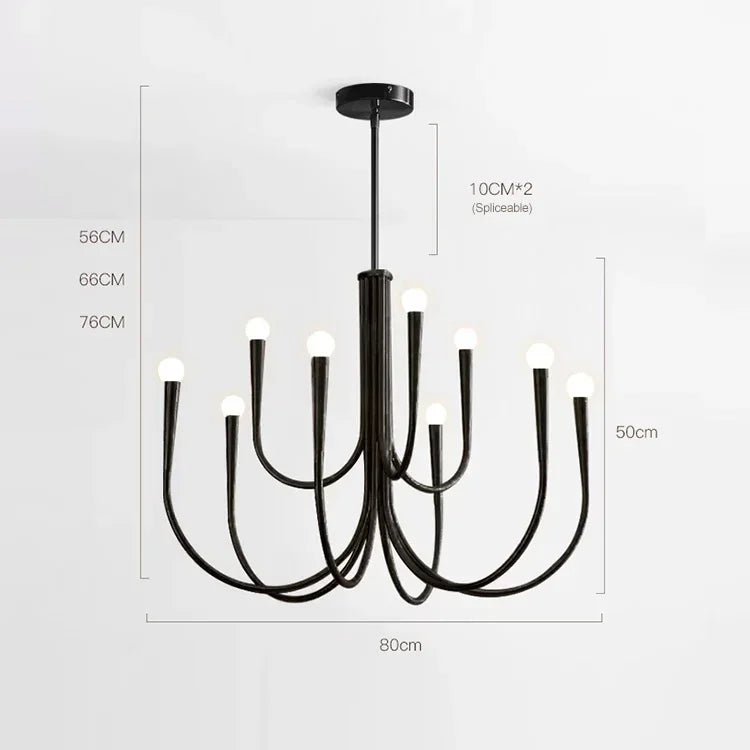 lustre moderne doré têtes éclairage intérieur contemporain autonome luminaires décoration chambre salon