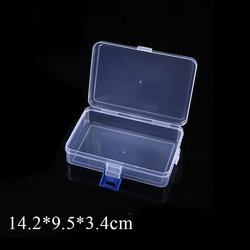 boîtes rangement transparentes modernes réutilisables clips fermeture pratique bijoux articles divers