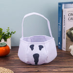 sac main halloween vison sac bonbons fantaisie visage citrouille noir uni