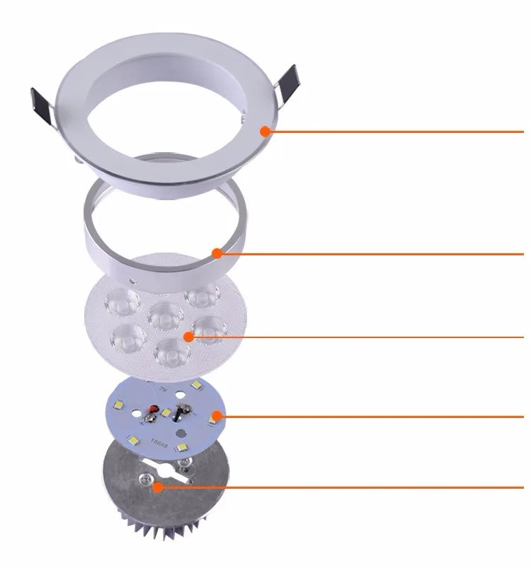 Spot LED moderne argenté clips facile 3W blanc chaud