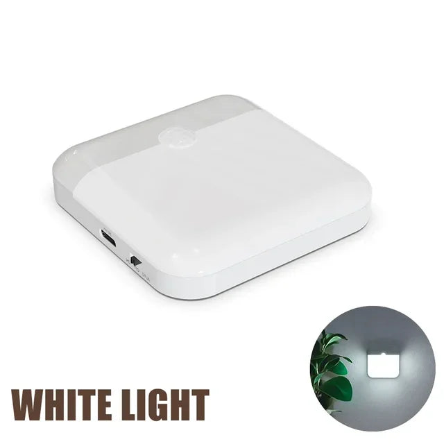 lampe nuit capteur mouvement rechargeable usb type blanc moderne aimantée flux lumineux faible certification