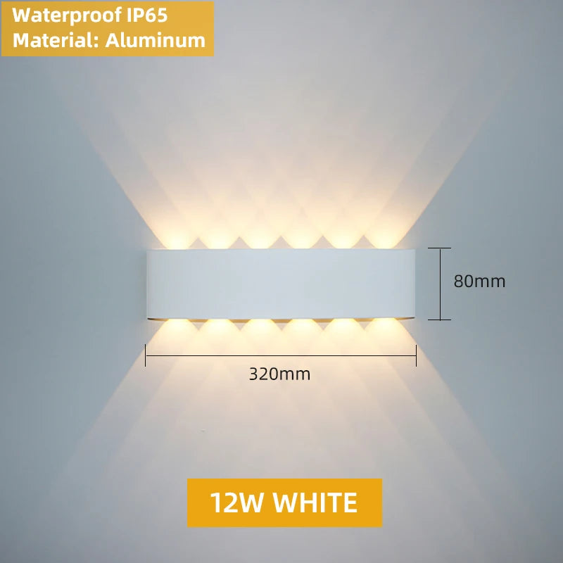 applique murale led moderne noire fixée mur diodes led étanches ip65