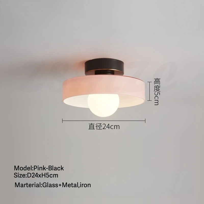 plafonnier moderne verre opacique vert rose noir jaune cool warm ledintérieur chambre salon
