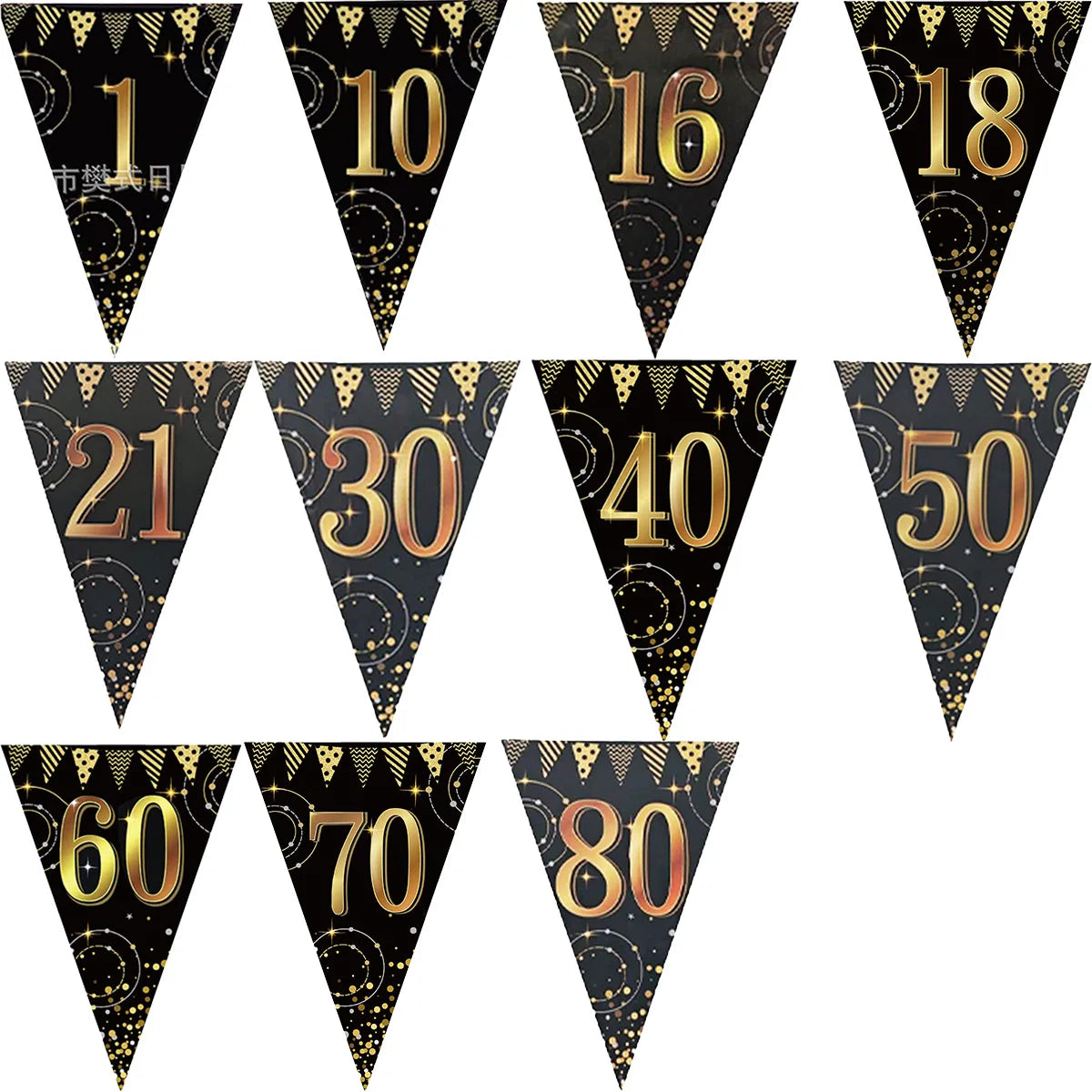 fanions anniversaire numéros 16 80 or confettis festifs océaniques inclusion festive