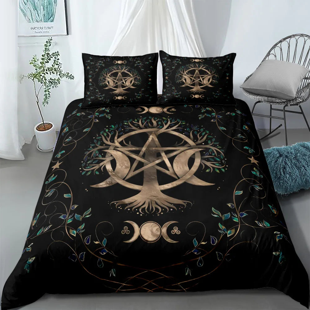Ensemble 3 pièces housse de couette et taies d'oreiller en lin