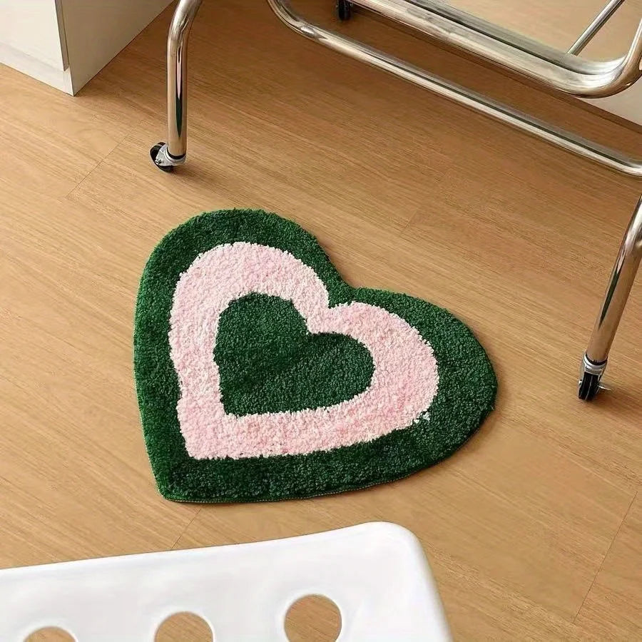tapis coeur motifs floraux moderne polypropylène imperméable antidérapant salon chambre bleu violet