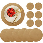 tapis table tissés motifs circulaires beige clair résistants chaleur facile nettoyer classique 34cm pièces
