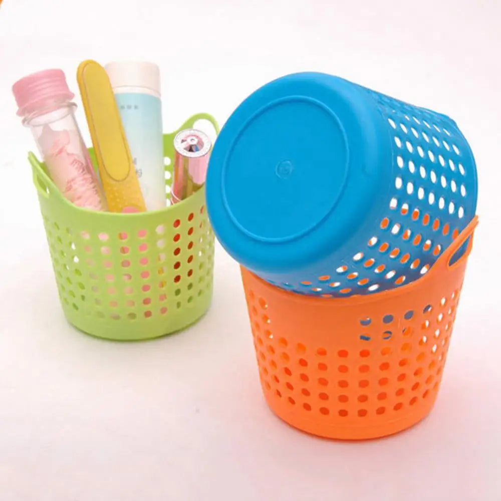 Mini panier de rangement bureau plastique blanc