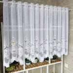 rideau blanc dentelle florale transparent classique fenêtre plate polyester 100%