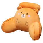 coussin dossier support gris bleu orange visage animé doux cartoon mignon polyester fibre