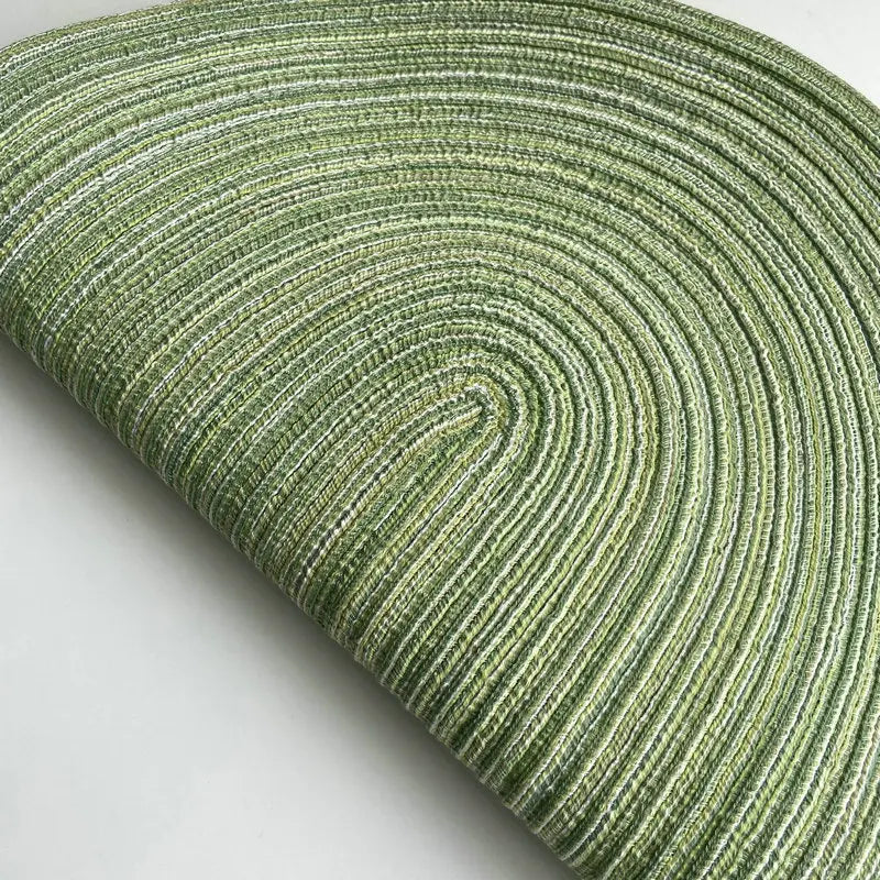 tapis table rectangulaire coton tressé vert moderne antidérapant grande dimension salle manger