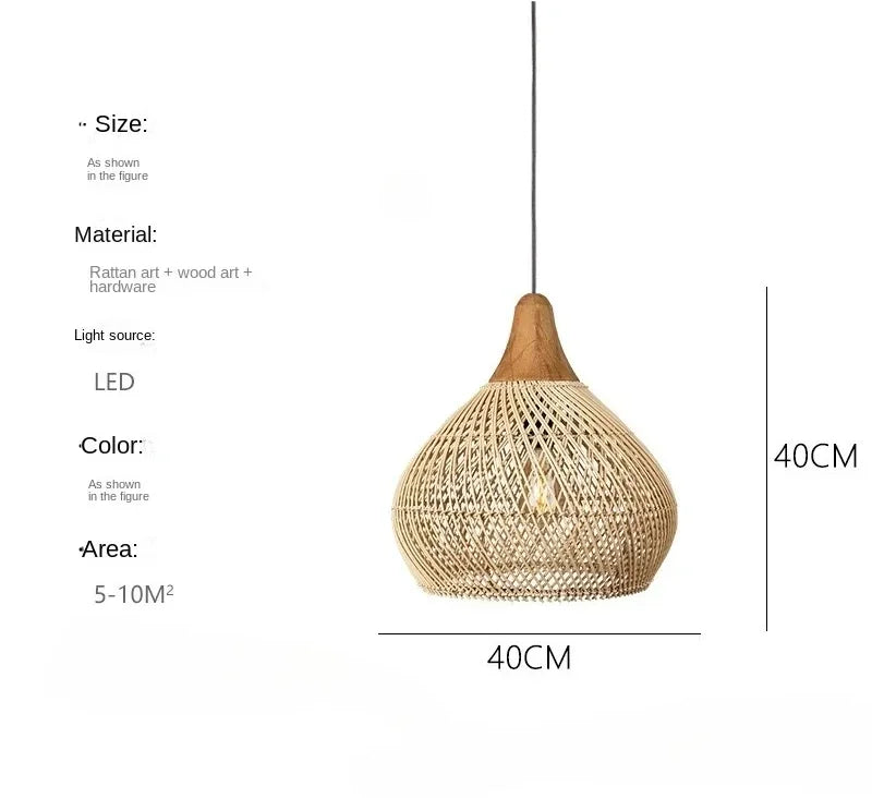 suspension lumineuse tissée naturelle moderne rustique salon chambre led 90 260v e27
