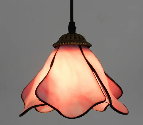 lampe suspendue tiffany multicolore stained glass floral salon chambrehôtel