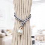 bracelets rideau moderne métal doré blanc rose bleu gris tissé fixations boules