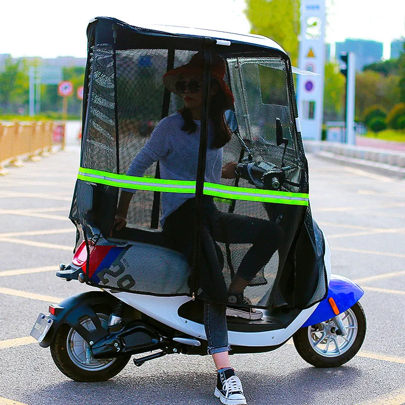rideau pluie transparent noir rouge vert scooter protection moderne utilitaire tringles cordes