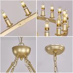lustre rond élégant moderne classique noir or ampoules chaînes fixations