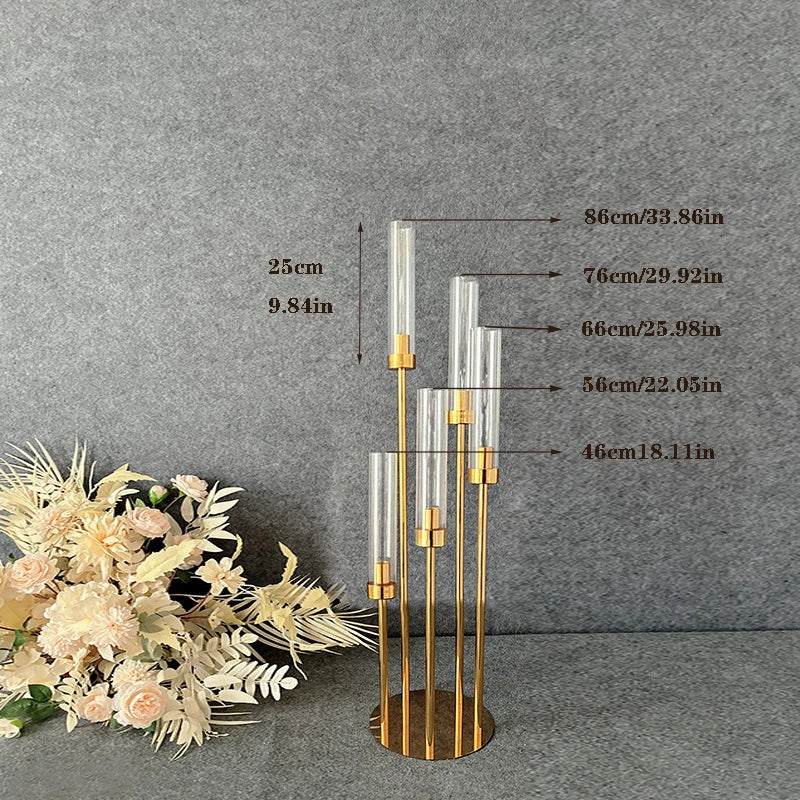supports bougies modernes or transparents acrylique verre mariage élégants variés tailles hauteurs