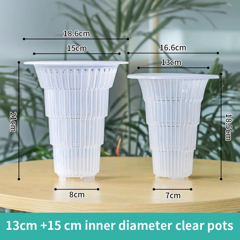 pot transparent moderne air pruning racines orchidées décoration maison fleur plante verte sans fini