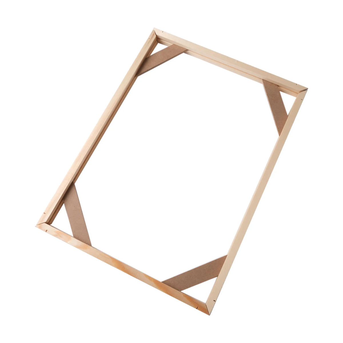 cadre photo bois rustique kit diy tableau beige triangles rouges
