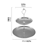 Support présentation desserts niveaux or élégant poignée couronne plateau lisse inoxydable