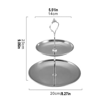 Support présentation desserts niveaux or élégant poignée couronne plateau lisse inoxydable