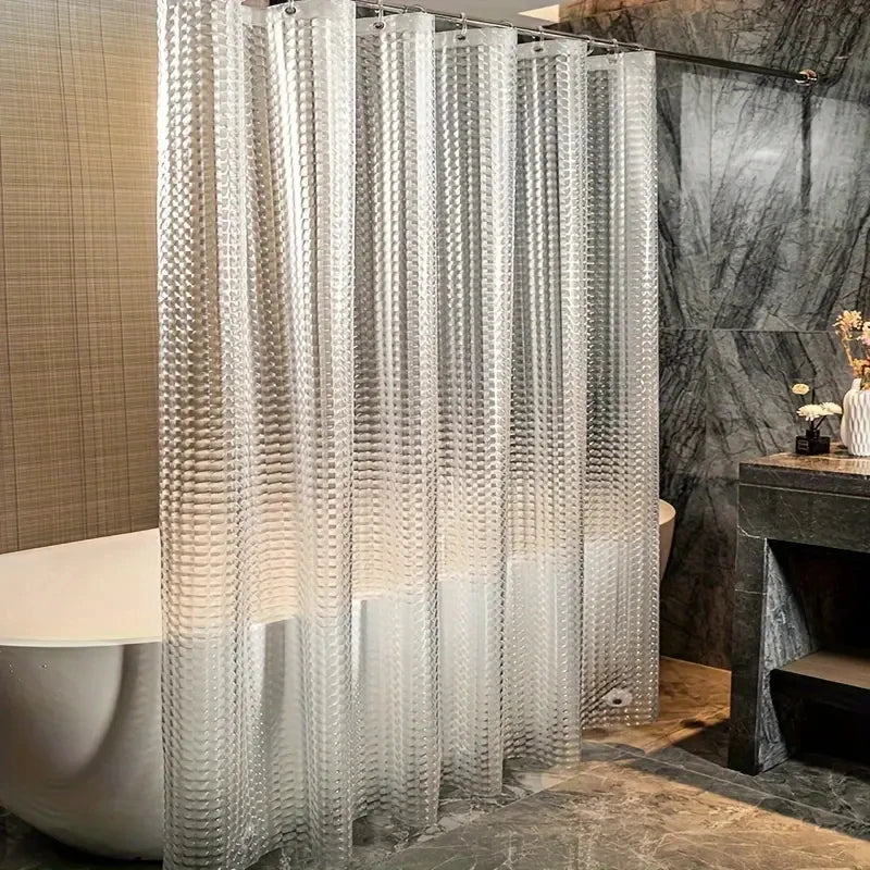 rideau douche violet translucide texture cristal métalliques moderne respectueux environnement gaufre 180x180cm