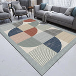 tapis géométrique moderne bleu clair gris rectangle polyester antidérapant durableextérieur chambre sdb commercialisée