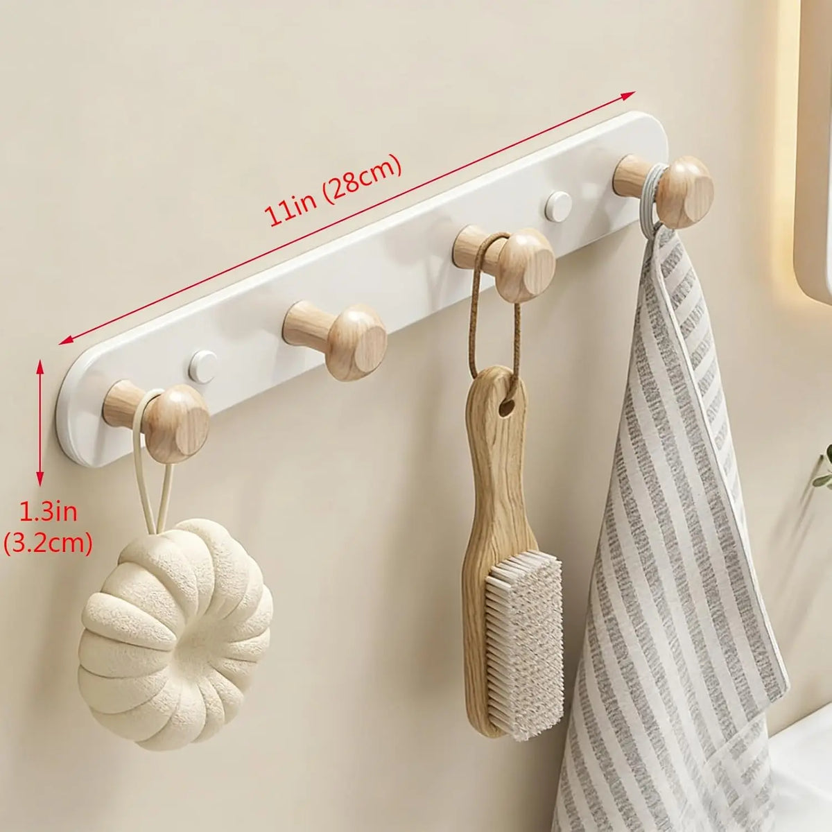 porte serviettes mural moderne bois blanc fixations serviettes gant cuisine sac rangement