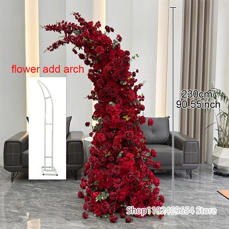 Décoration murale arche fleurs artificielles rouge moderne mariage anniversaire événementiauxextérieur