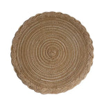 lot quatre tapis table ronds tressés boho rustique décoration maison