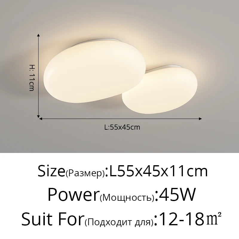 plafonnier led moderne minimaliste acrylique blanc fixation circulaire ovale éclairage quotidien contemporain