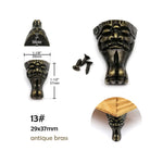 pieds boîte vis or argent bronze classique élégants ornements sculptural fixés bois