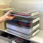 boîtes rangement transparentes réutilisables documents plastique respectueux environnement moderne poignées