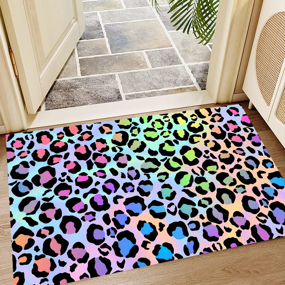 tapis sol antidérapant personnalisable imperméable résistant bactéries moderne multicolore floral