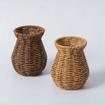 vase rotin tressé main beige clair décoration maison fleurs séchées traditionnel effet chic