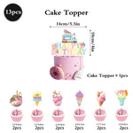 assiettes festives glace vanille anniversaire enfant filles garçons guirlande lettres chapeaux