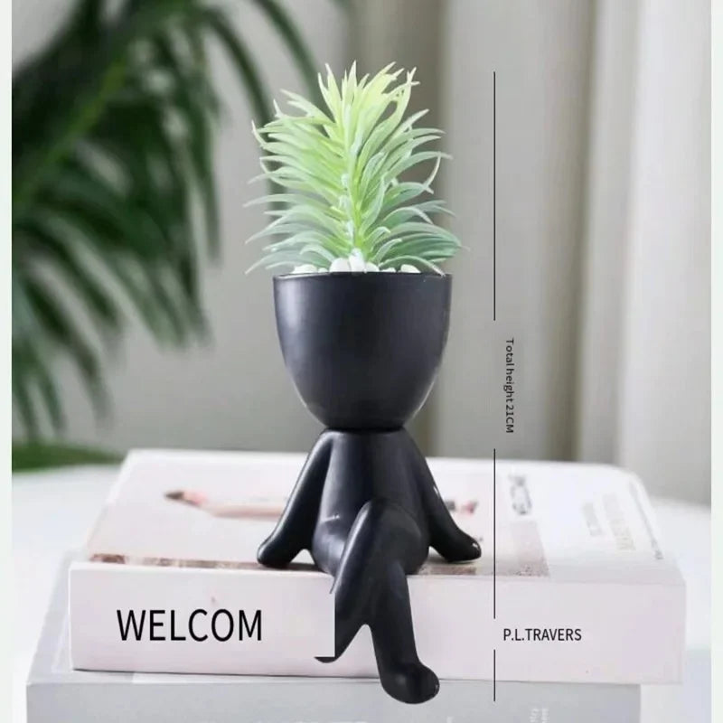 cache pot céramique contemporain noir pots fleurs succulentes drainage maison