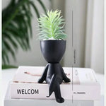 cache pot céramique contemporain noir pots fleurs succulentes drainage maison