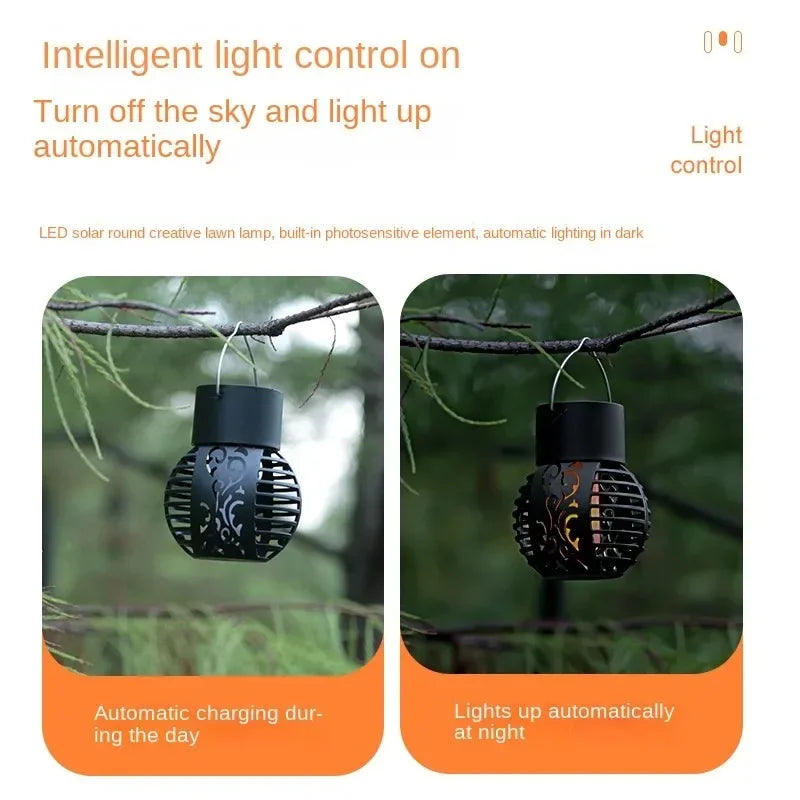 lampe solaire led moderne motif floraux découpés certifiée ip65 protection abs matériaux noir